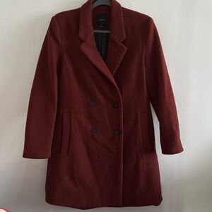 Forever21 Burnt Orange Double-Breasted Coat